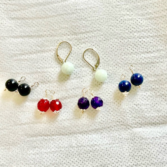 Sterling gemstone earrings - Picture 1 of 6